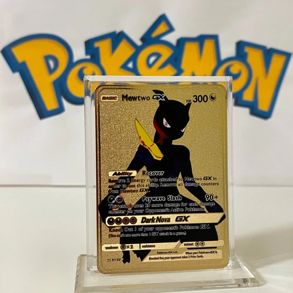 Pokémon Mewtwo GX - 9/100 - Breakthrough Metal Gold Card / Fan Art